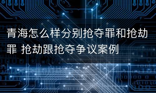 青海怎么样分别抢夺罪和抢劫罪 抢劫跟抢夺争议案例