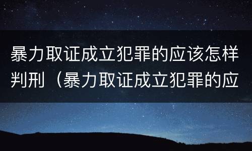 暴力取证成立犯罪的应该怎样判刑（暴力取证成立犯罪的应该怎样判刑的案例）