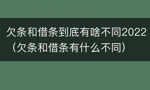 欠条和借条到底有啥不同2022（欠条和借条有什么不同）