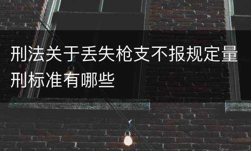 刑法关于丢失枪支不报规定量刑标准有哪些