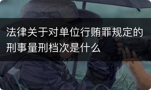 法律关于对单位行贿罪规定的刑事量刑档次是什么