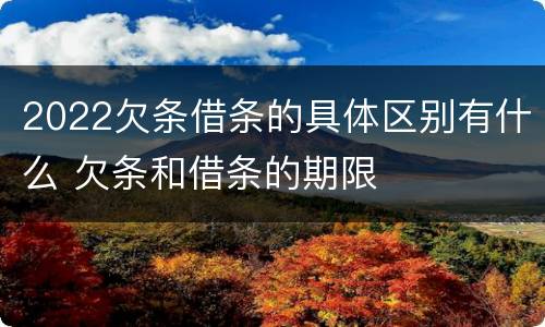 2022欠条借条的具体区别有什么 欠条和借条的期限
