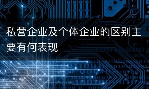 私营企业及个体企业的区别主要有何表现