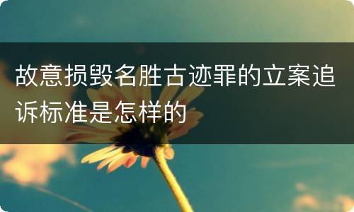 故意损毁名胜古迹罪的立案追诉标准是怎样的