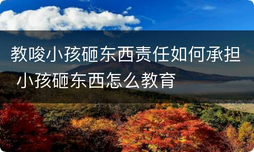 教唆小孩砸东西责任如何承担 小孩砸东西怎么教育