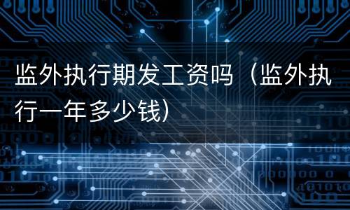 监外执行期发工资吗（监外执行一年多少钱）
