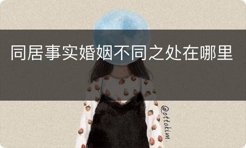 同居事实婚姻不同之处在哪里