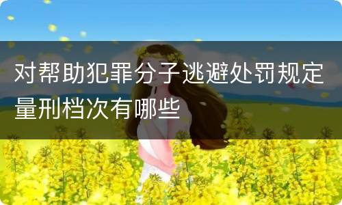对帮助犯罪分子逃避处罚规定量刑档次有哪些