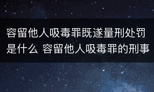 容留他人吸毒罪既遂量刑处罚是什么 容留他人吸毒罪的刑事责任