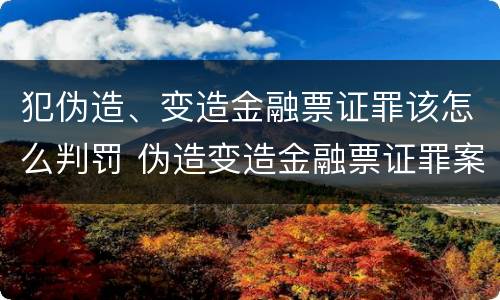 犯伪造、变造金融票证罪该怎么判罚 伪造变造金融票证罪案例