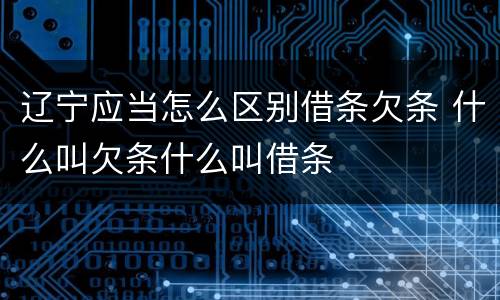 辽宁应当怎么区别借条欠条 什么叫欠条什么叫借条