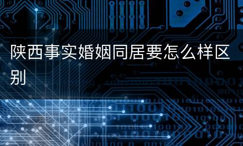 陕西事实婚姻同居要怎么样区别