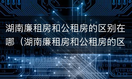 湖南廉租房和公租房的区别在哪（湖南廉租房和公租房的区别在哪儿）