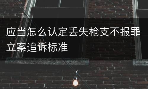 应当怎么认定丢失枪支不报罪立案追诉标准