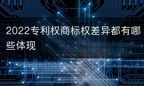 2022专利权商标权差异都有哪些体现