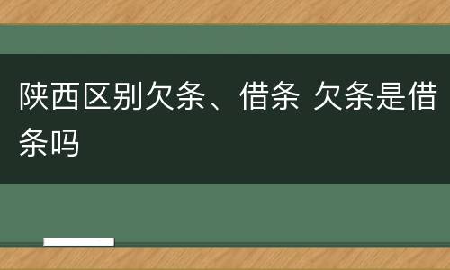陕西区别欠条、借条 欠条是借条吗