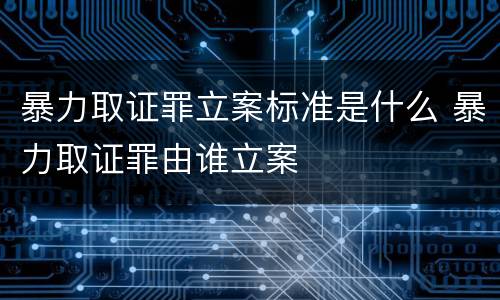 暴力取证罪立案标准是什么 暴力取证罪由谁立案