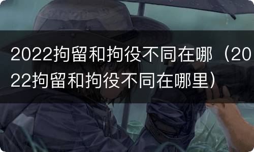 2022拘留和拘役不同在哪（2022拘留和拘役不同在哪里）