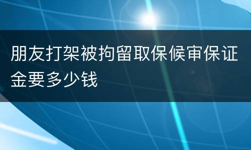 朋友打架被拘留取保候审保证金要多少钱