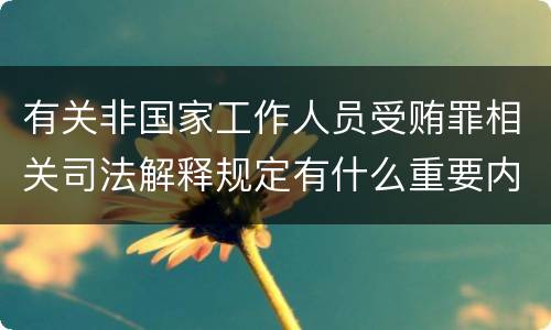 有关非国家工作人员受贿罪相关司法解释规定有什么重要内容