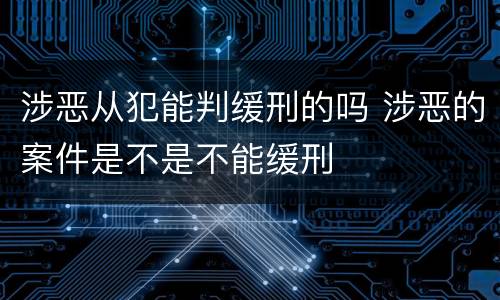 涉恶从犯能判缓刑的吗 涉恶的案件是不是不能缓刑