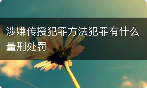 涉嫌传授犯罪方法犯罪有什么量刑处罚