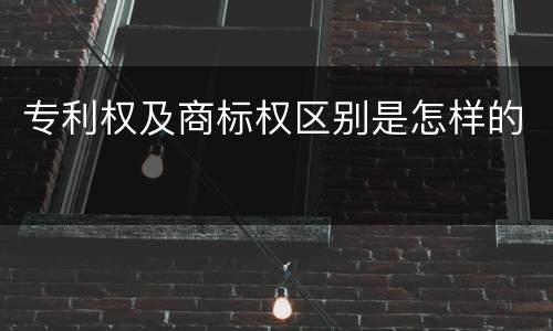 专利权及商标权区别是怎样的