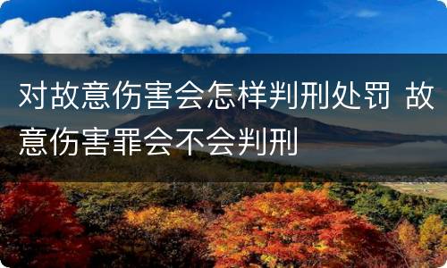 对故意伤害会怎样判刑处罚 故意伤害罪会不会判刑