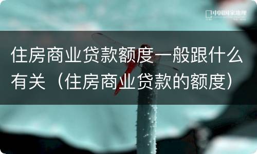 住房商业贷款额度一般跟什么有关（住房商业贷款的额度）