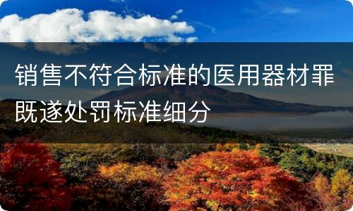 销售不符合标准的医用器材罪既遂处罚标准细分