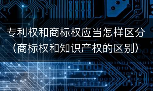 专利权和商标权应当怎样区分（商标权和知识产权的区别）