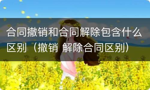 合同撤销和合同解除包含什么区别（撤销 解除合同区别）