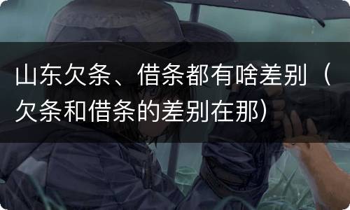 山东欠条、借条都有啥差别（欠条和借条的差别在那）