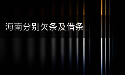 海南分别欠条及借条