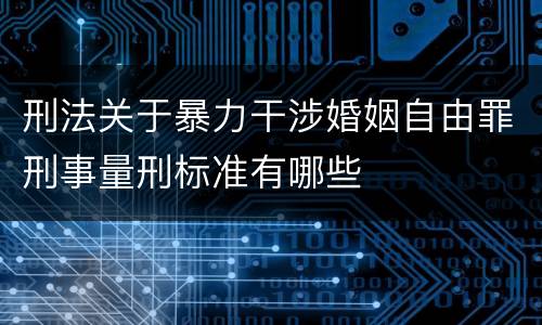 刑法关于暴力干涉婚姻自由罪刑事量刑标准有哪些