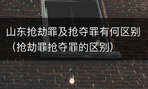 山东抢劫罪及抢夺罪有何区别（抢劫罪抢夺罪的区别）