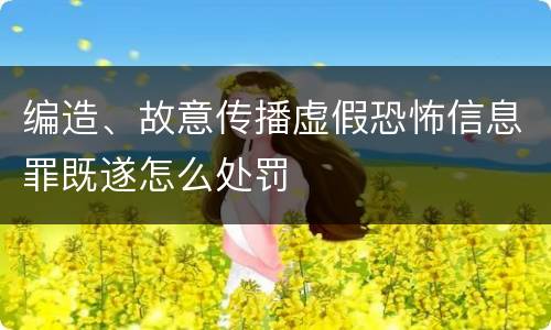 编造、故意传播虚假恐怖信息罪既遂怎么处罚