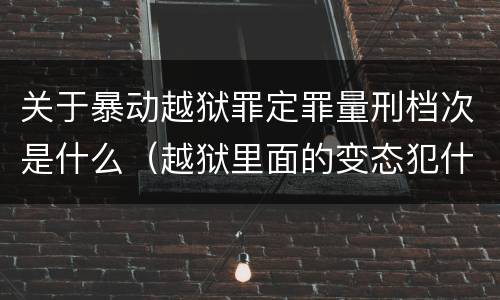 关于暴动越狱罪定罪量刑档次是什么（越狱里面的变态犯什么罪）