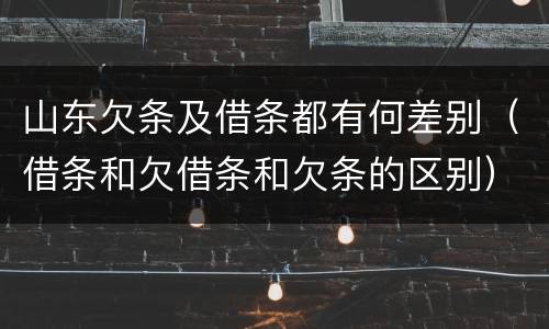 山东欠条及借条都有何差别（借条和欠借条和欠条的区别）