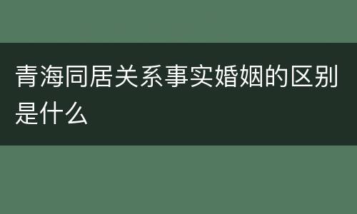 青海同居关系事实婚姻的区别是什么