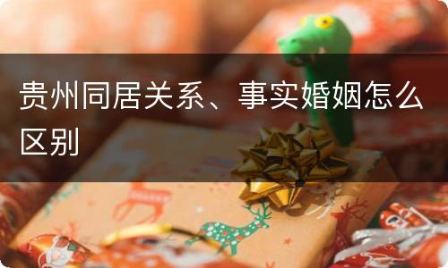 贵州同居关系、事实婚姻怎么区别