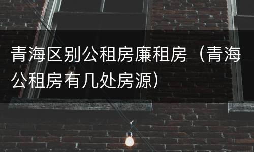 青海区别公租房廉租房（青海公租房有几处房源）