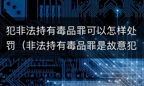 犯非法持有毒品罪可以怎样处罚（非法持有毒品罪是故意犯罪吗）