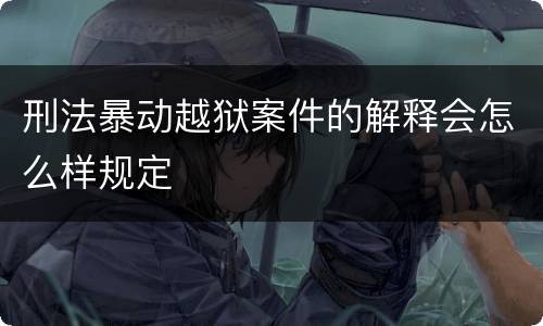 刑法暴动越狱案件的解释会怎么样规定