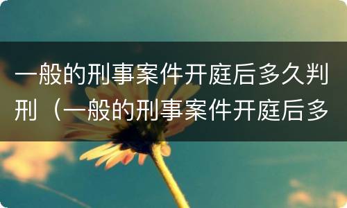 一般的刑事案件开庭后多久判刑（一般的刑事案件开庭后多久判刑呢）