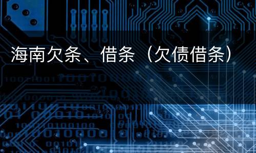 海南欠条、借条（欠债借条）