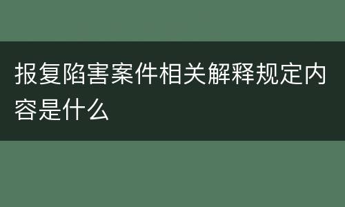 报复陷害案件相关解释规定内容是什么