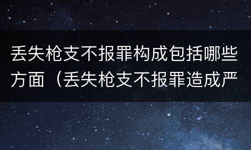 丢失枪支不报罪构成包括哪些方面（丢失枪支不报罪造成严重后果）