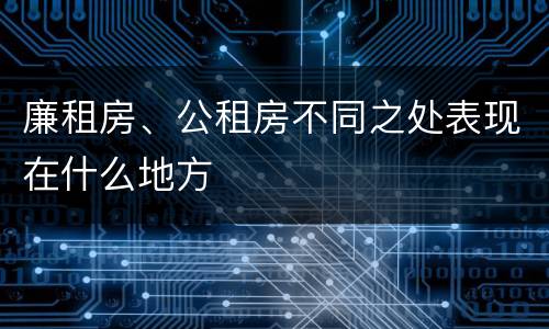 廉租房、公租房不同之处表现在什么地方