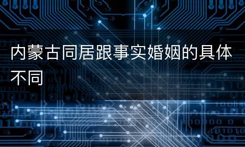 内蒙古同居跟事实婚姻的具体不同